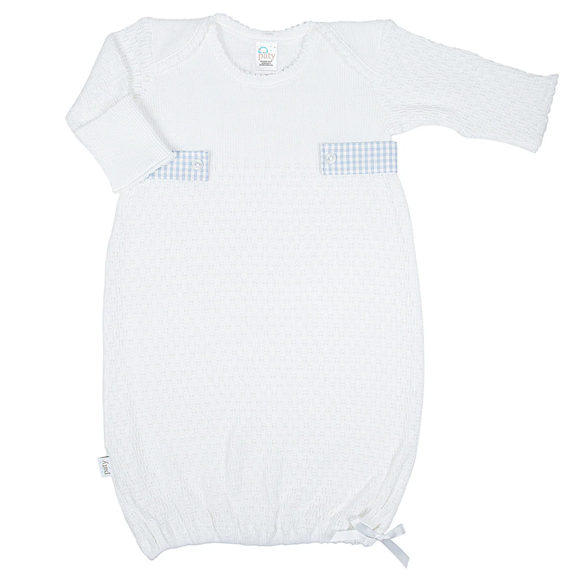 Overlap Gown - Gingham Trim