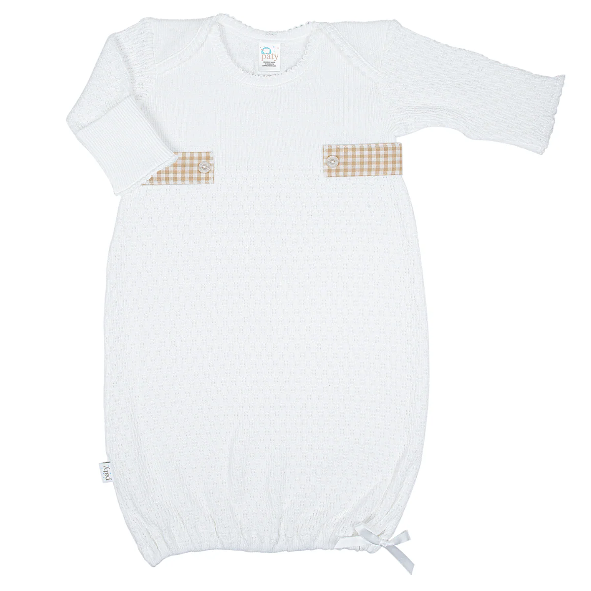 Overlap Gown - Gingham Trim