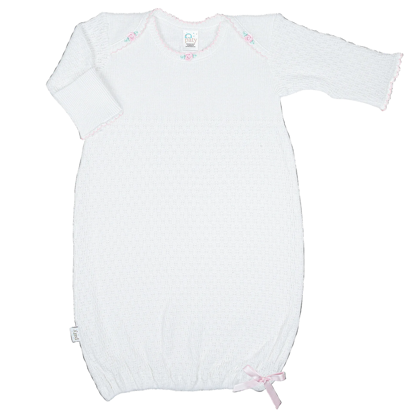 Overlap Shoulder Gown W/ Rosettes