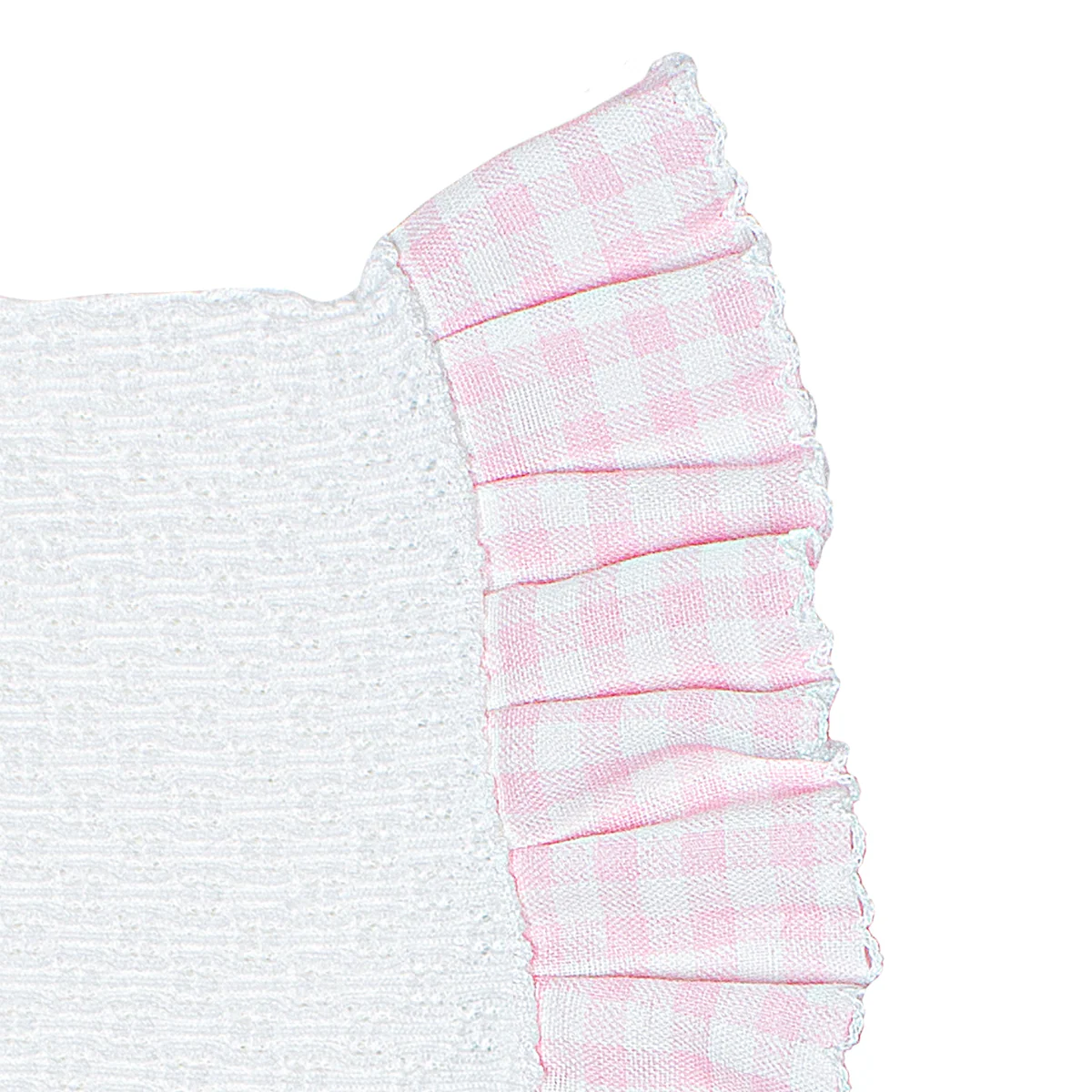 Knit Bonnet - Gingham Ruffle