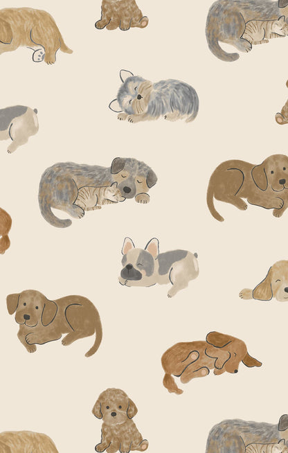 Napping Puppies - Zip Romper