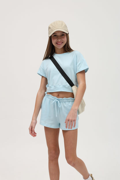 French Terry Waist Tee - Calypso