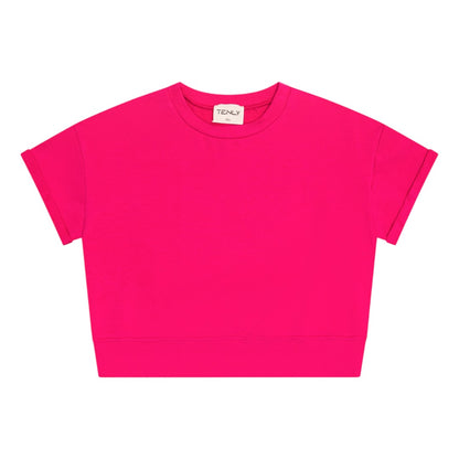 French Terry Waist Tee - Cerise