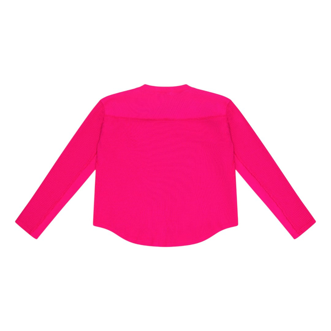 Waffle L/S Pullover - Cerise