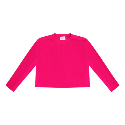 Waffle L/S Pullover - Cerise