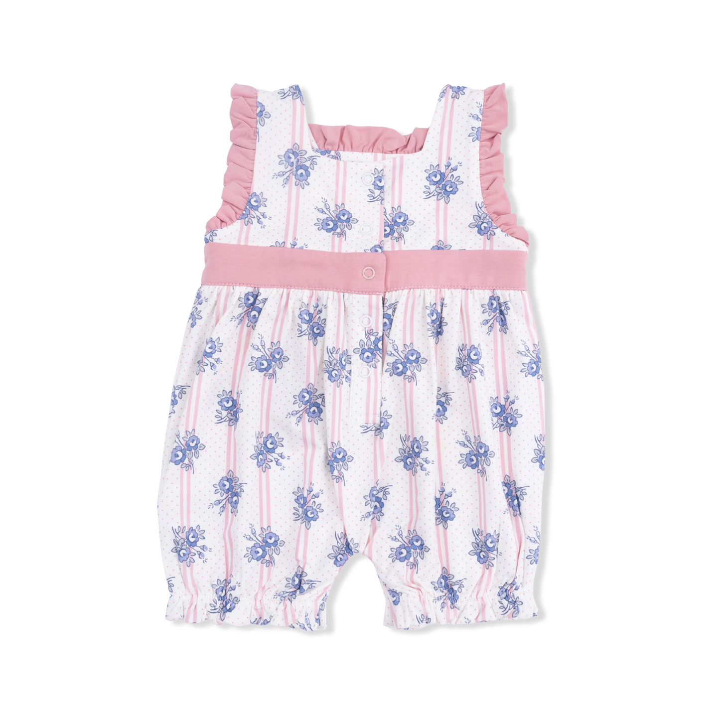 Bow Playsuit - Stripe Dot Roses