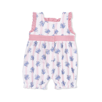 Bow Playsuit - Stripe Dot Roses