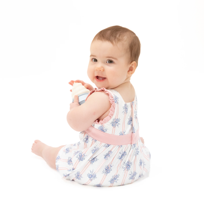 Bow Playsuit - Stripe Dot Roses