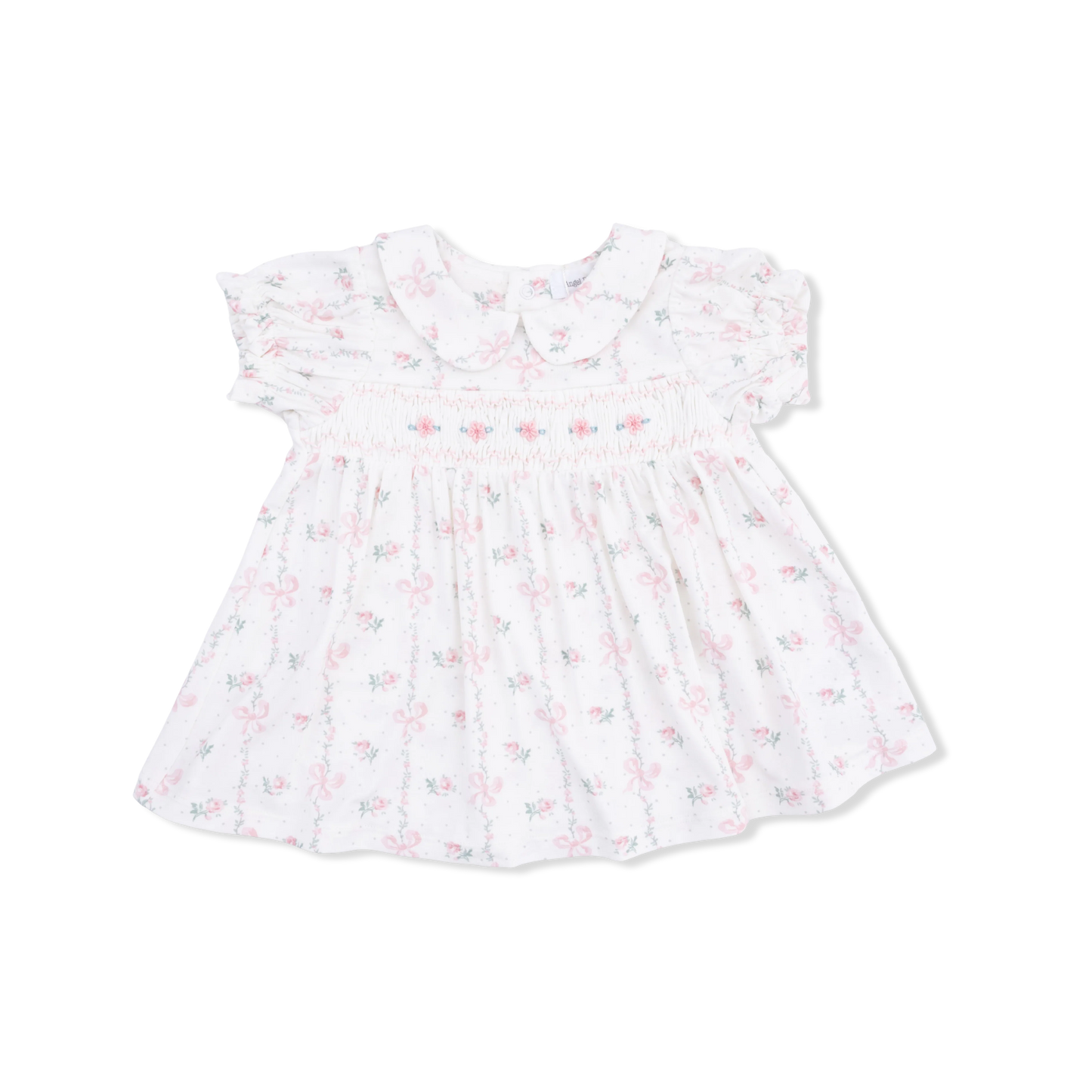 Smocked Dress Set - Dainty Buds & Bows
