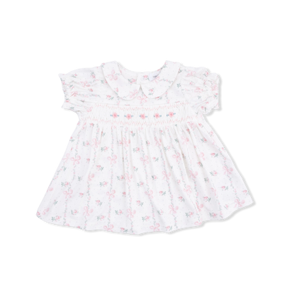Smocked Dress Set - Dainty Buds & Bows