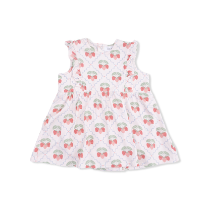 Ruffle Bodysuit Dress - Sweet Strawberries