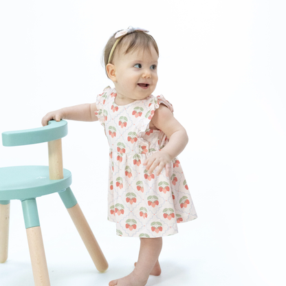 Ruffle Bodysuit Dress - Sweet Strawberries