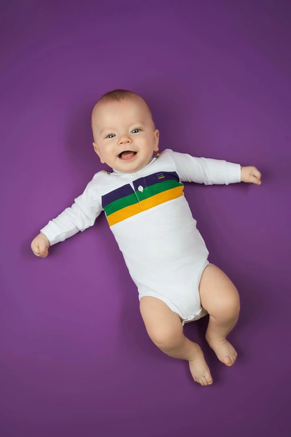Mardi Gras Stripe L/S Onesie