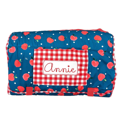 Apples on Navy Nap Mat