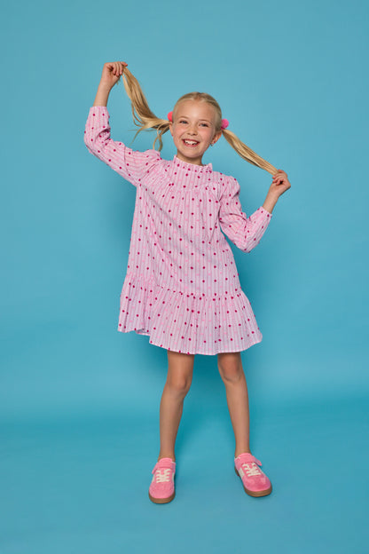 Jody Dress-Magenta Dot Stripe