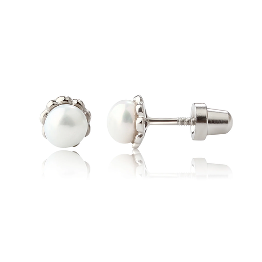 Pearl Scalloped Edge Earrings