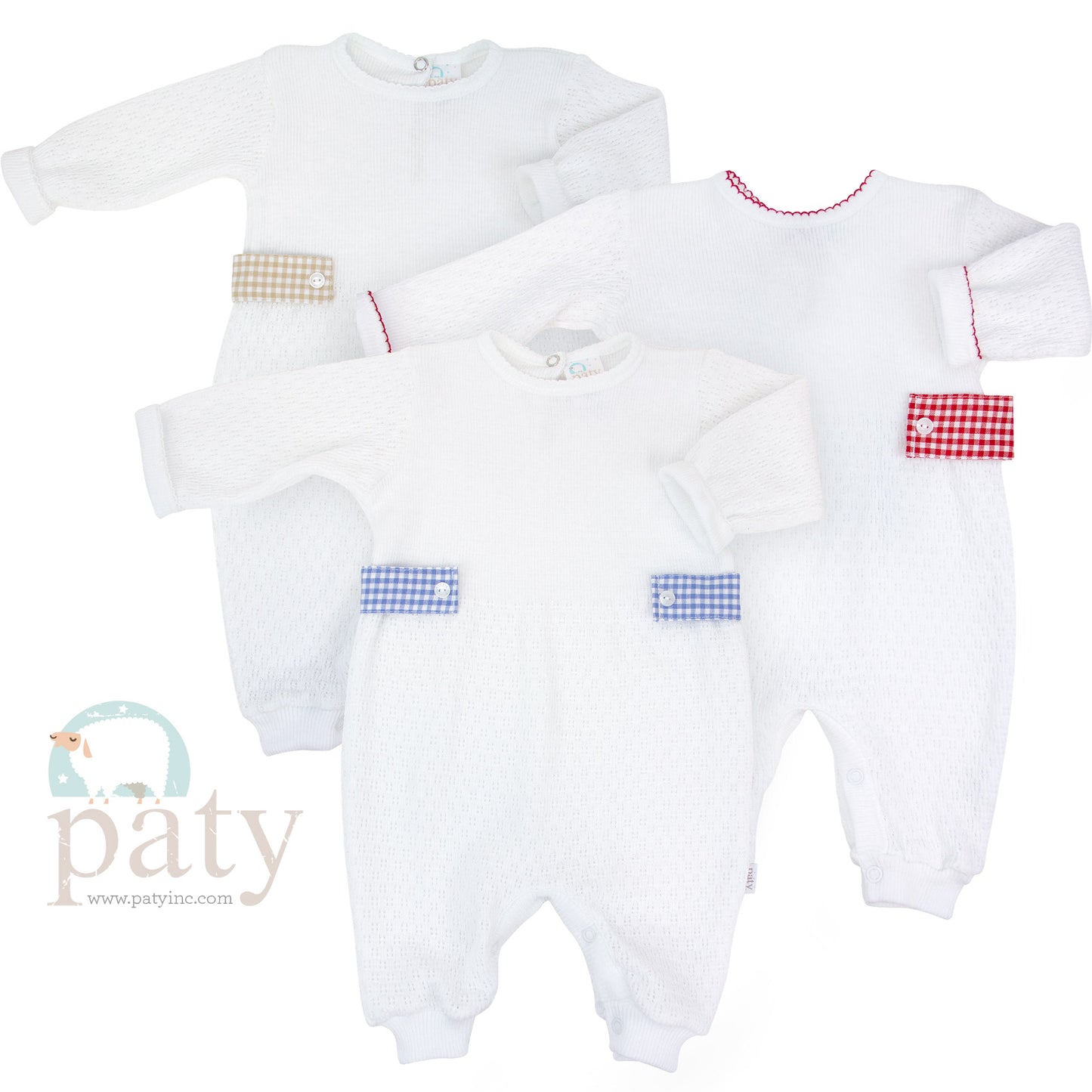 LS Gingham Tab Romper - 166LSGHM