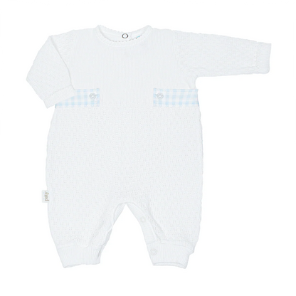 Knit Romper W/ Gingham Tabs