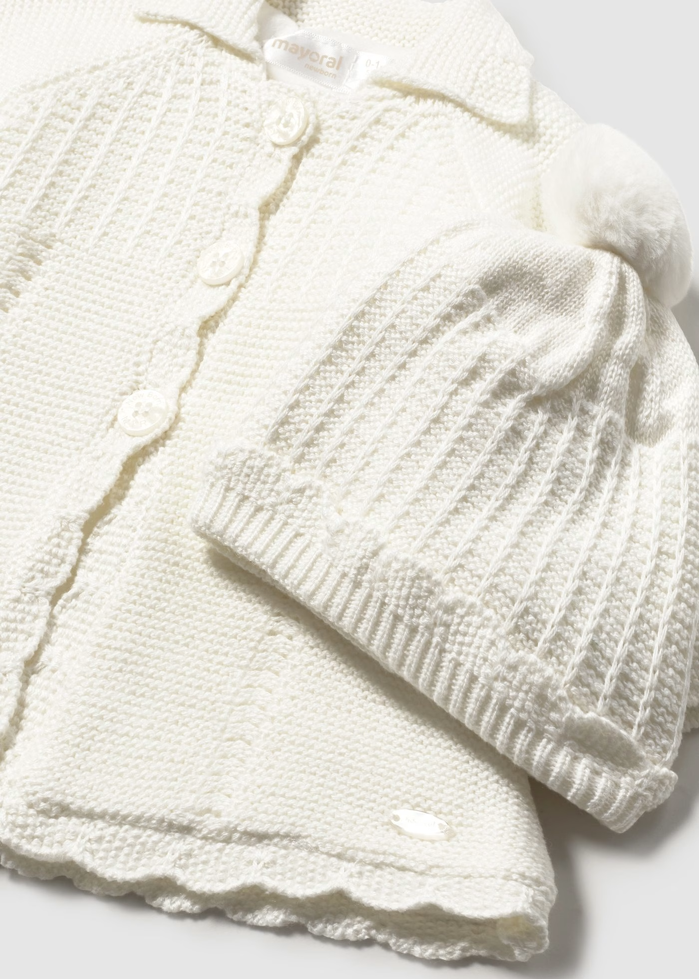 Knit Coat & Hat - Cream