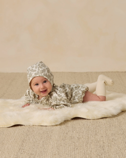 Woven Bonnet - Green Gloral