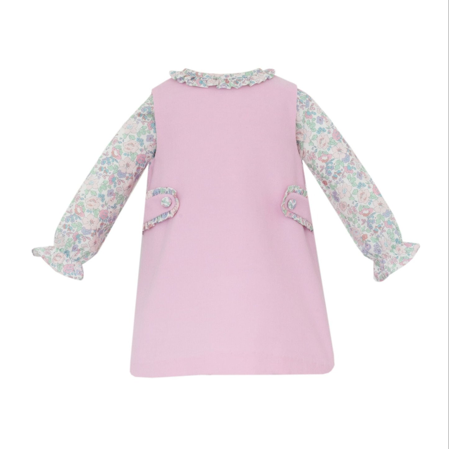 Floral Cord. Dress - Pink