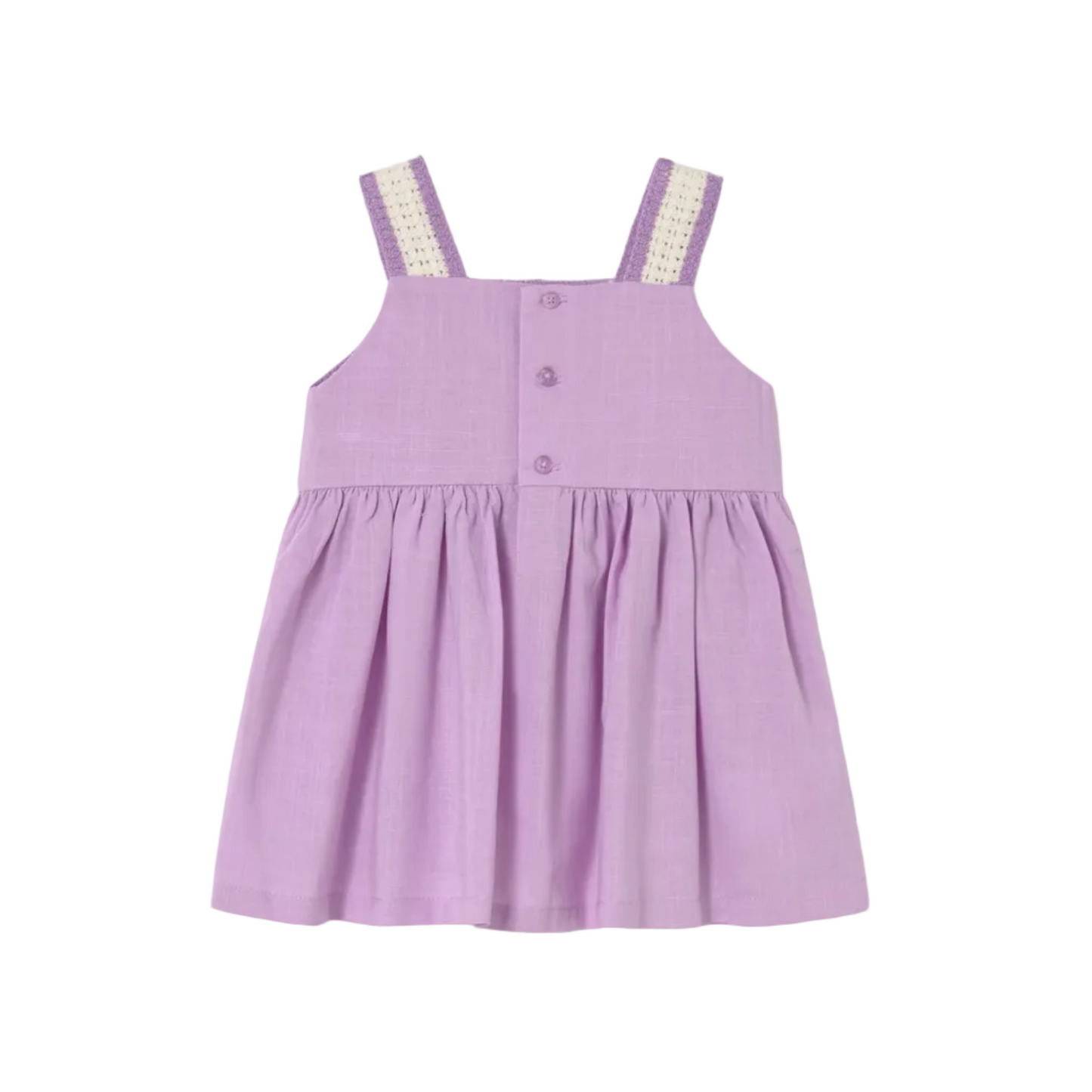 Crochet Flowers Dress - Lilac
