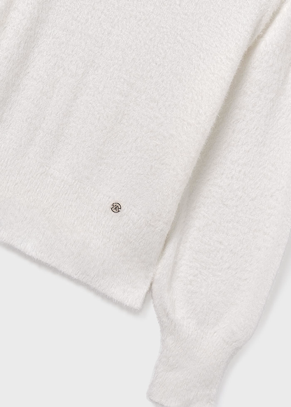 Faux Fur Sweater - White