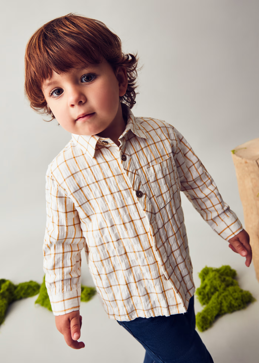 Orange Plaid L/S Shirt
