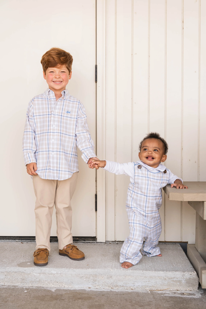 Carter Shirt - Khaki/Blue Plaid