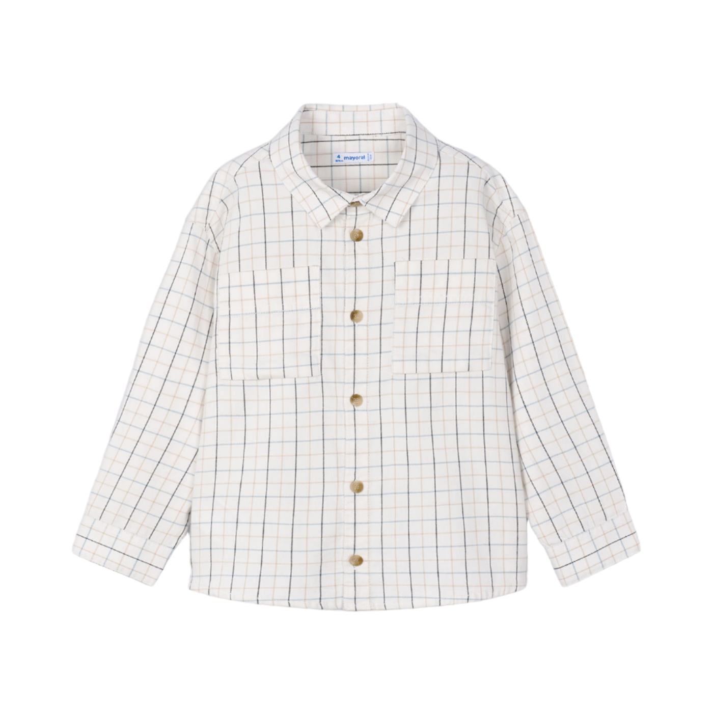 Checkered L/S Shirt - White