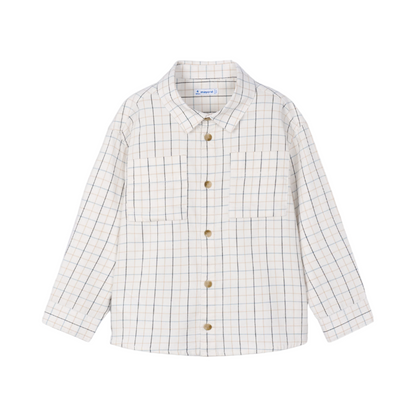 Checkered L/S Shirt - White