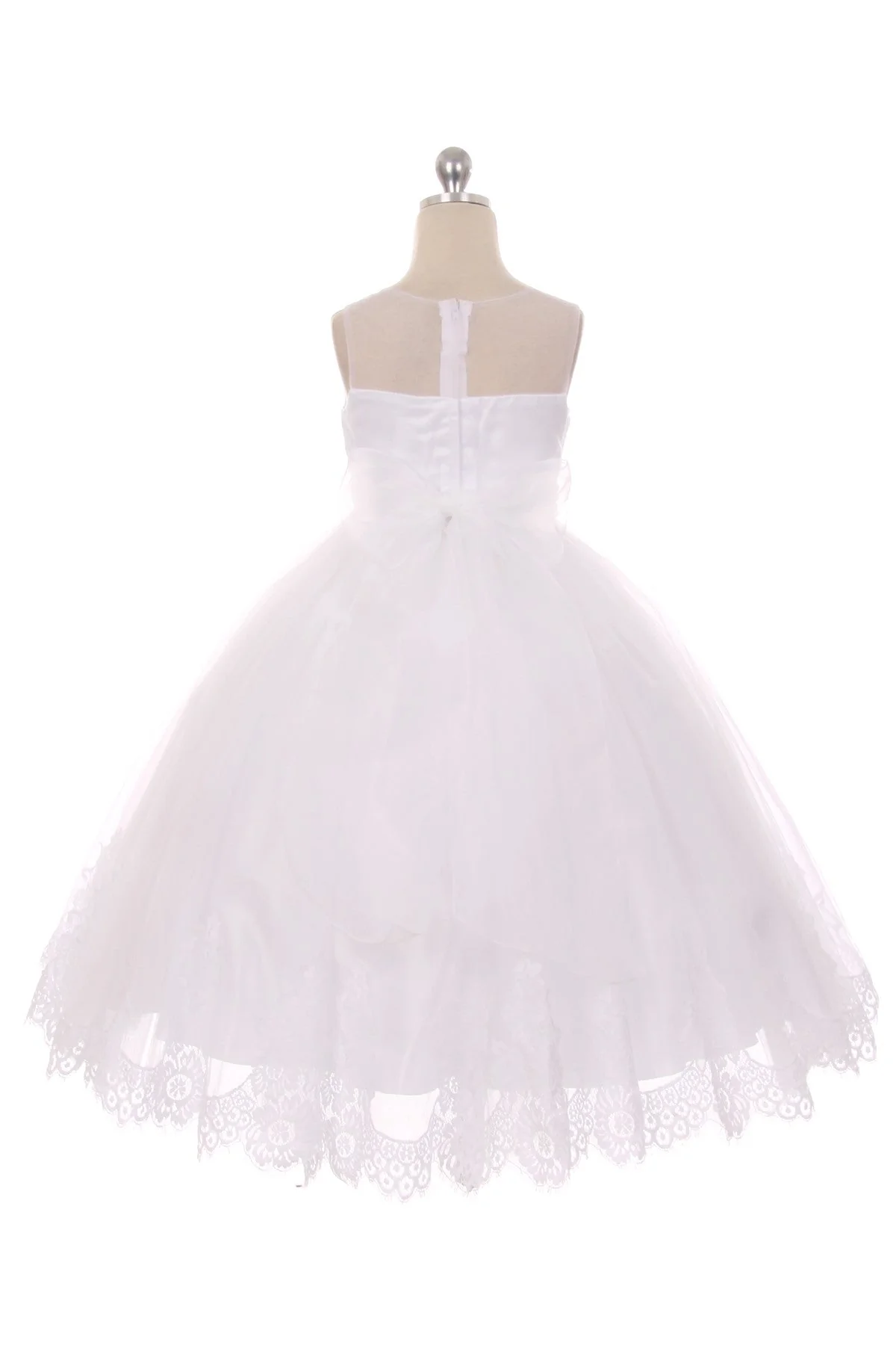 Lace Bateau Dress - White