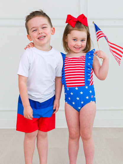 Shimmer Stars & Stripes Pinafore 1 Pc