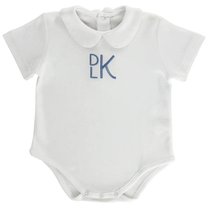 Boys Knit S/S Onesie-White