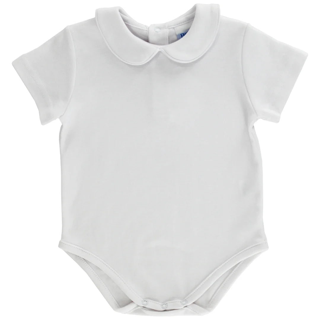 Boys Knit S/S Onesie-White