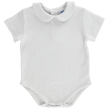 Boys Knit S/S Onesie-White
