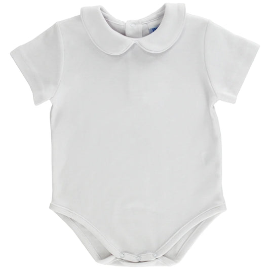 Boys Knit S/S Onesie-White