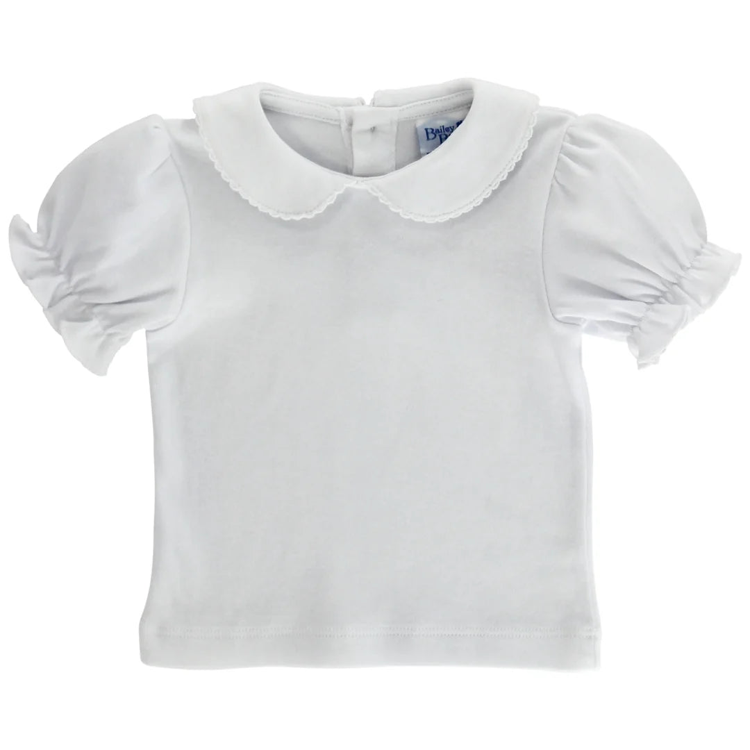Girl Knit S/S Blouse-White