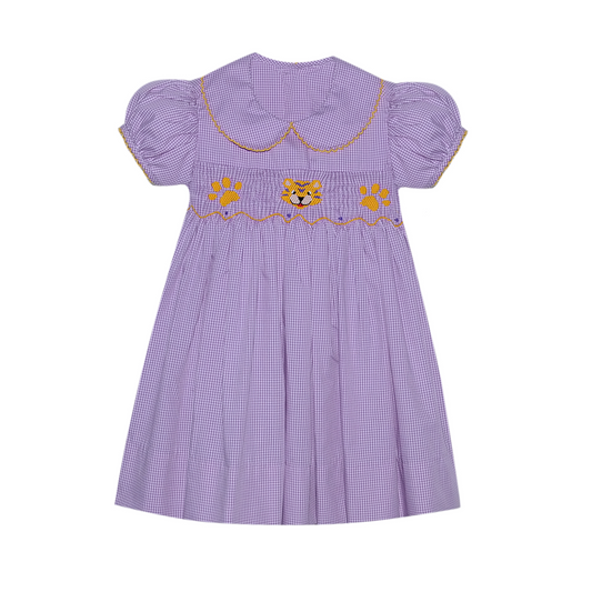 Purple Smocked Dress - Tiger