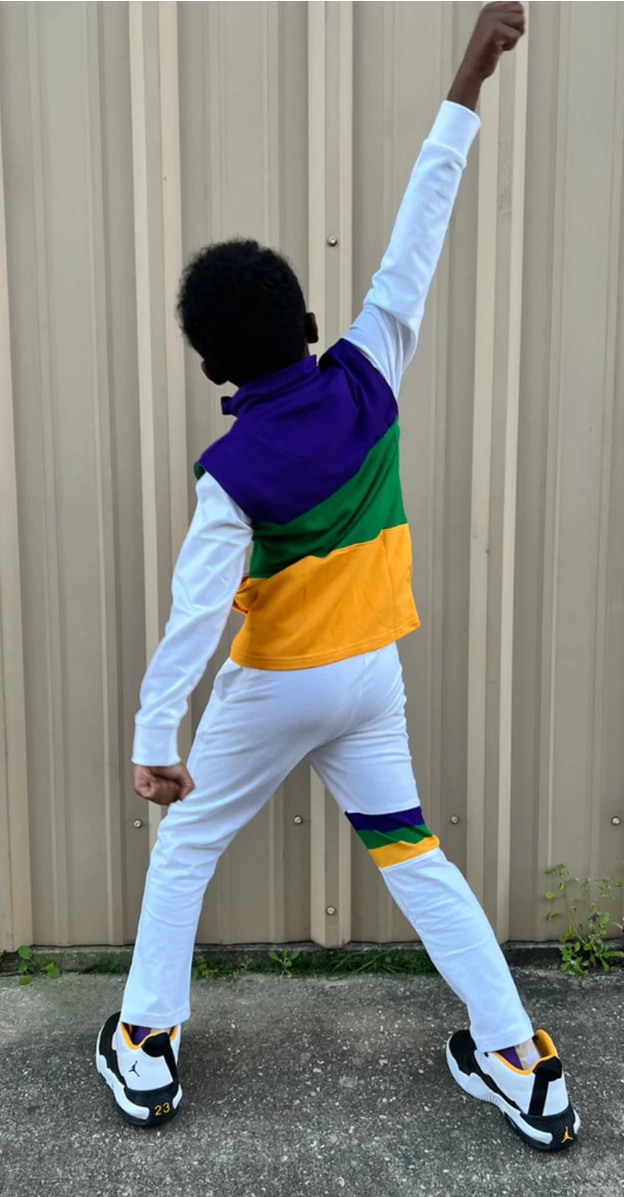 Rugby Zip Vest - Mardi Gras