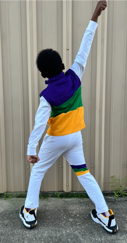 Rugby Zip Vest - Mardi Gras