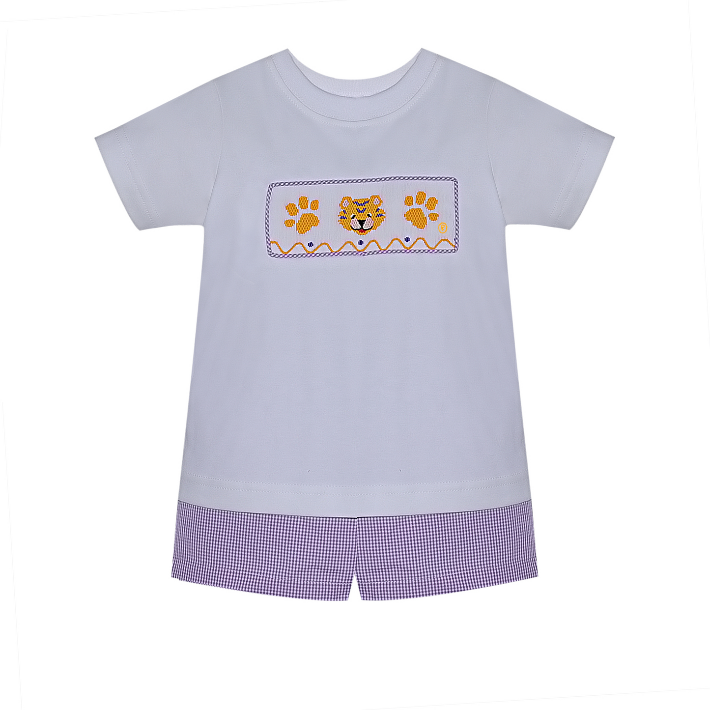 Tiger Smocked Boy Short Set