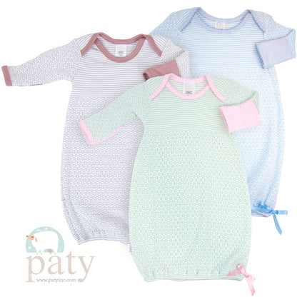 Overlap Shoulder Gown - Pima Trim