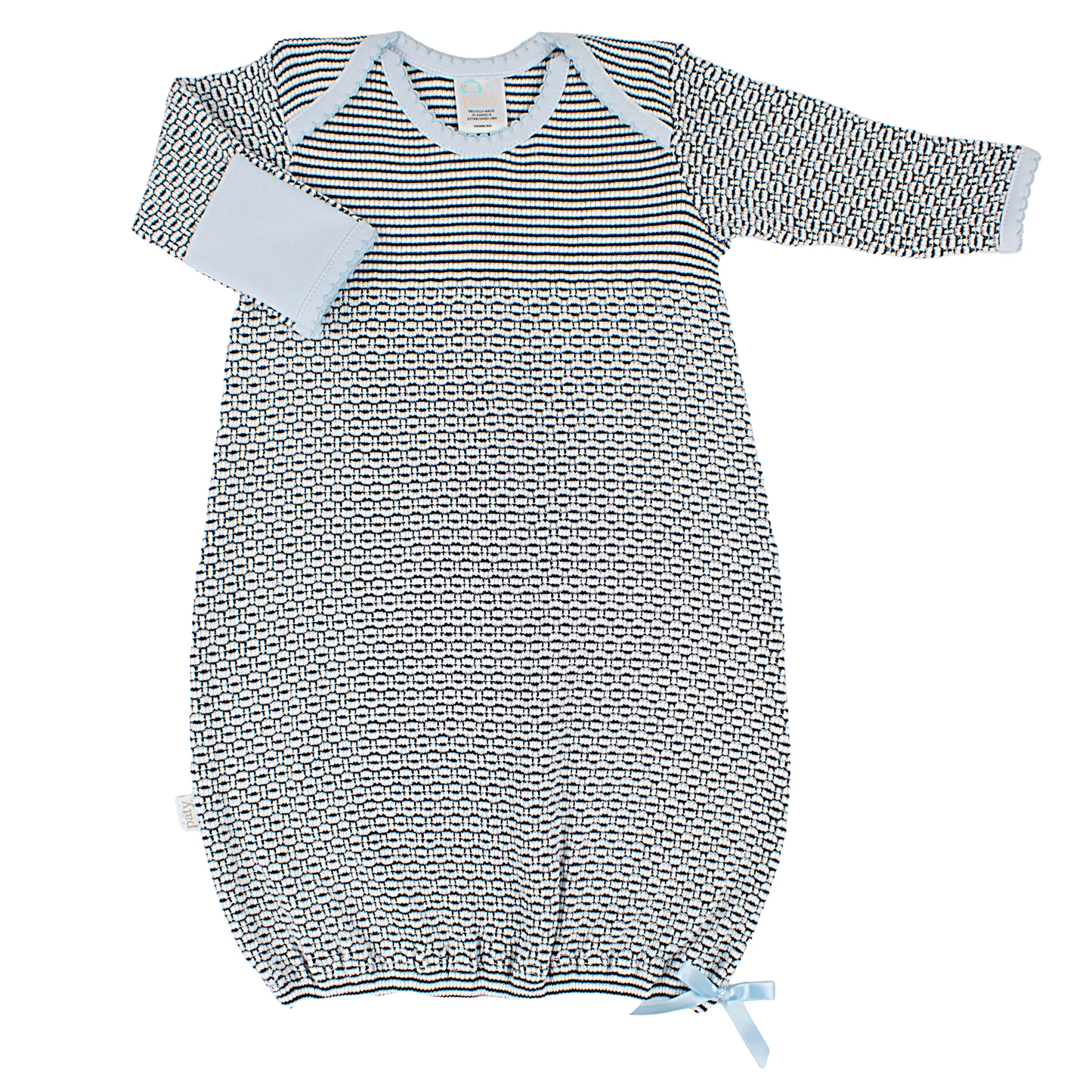 Overlap Shoulder Gown - Pima Trim