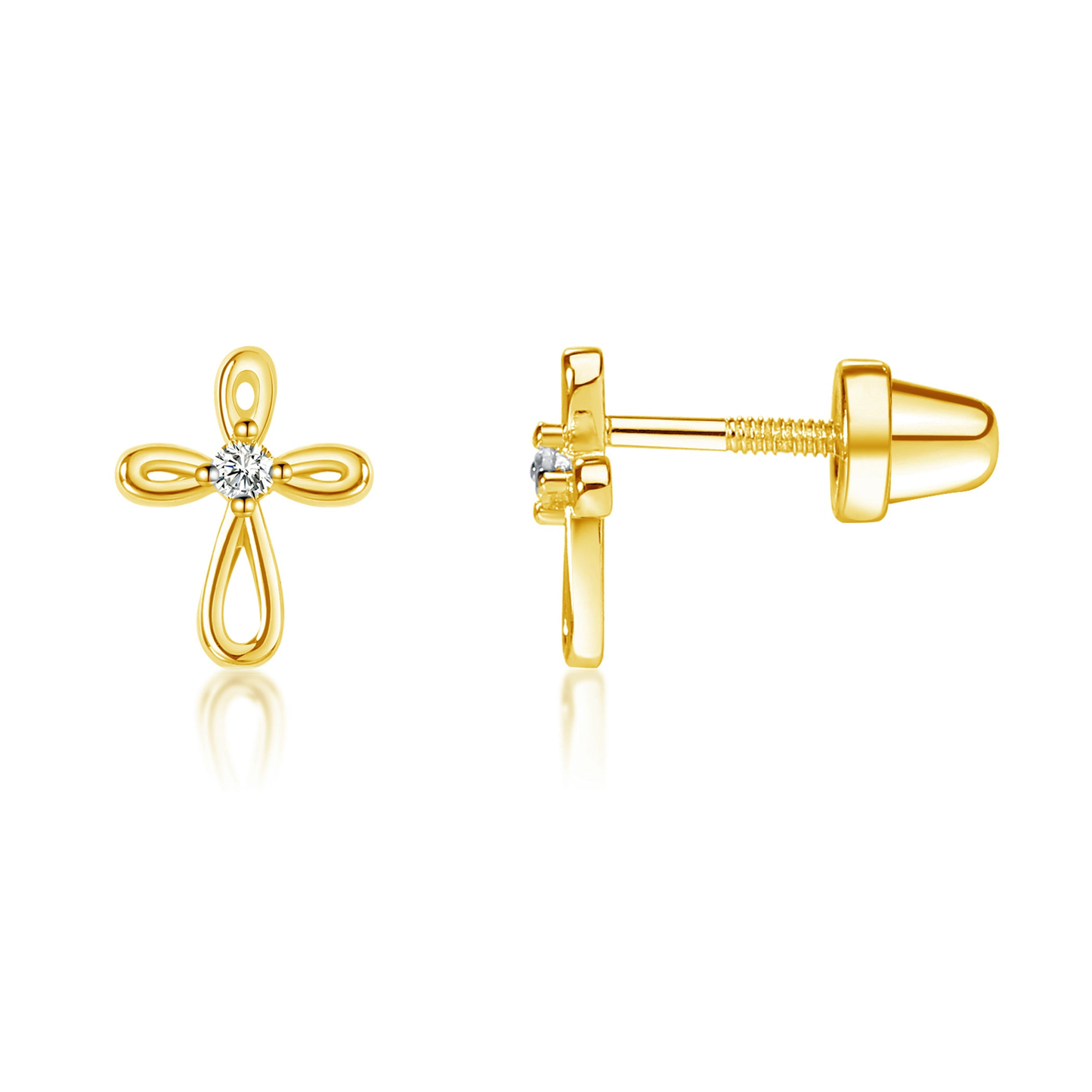 Cross Infinity Earrings - Gold
