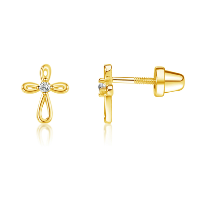 Cross Infinity Earrings - Gold