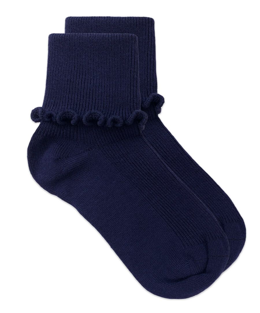 Solid Ruffle Edge Sock - 2211