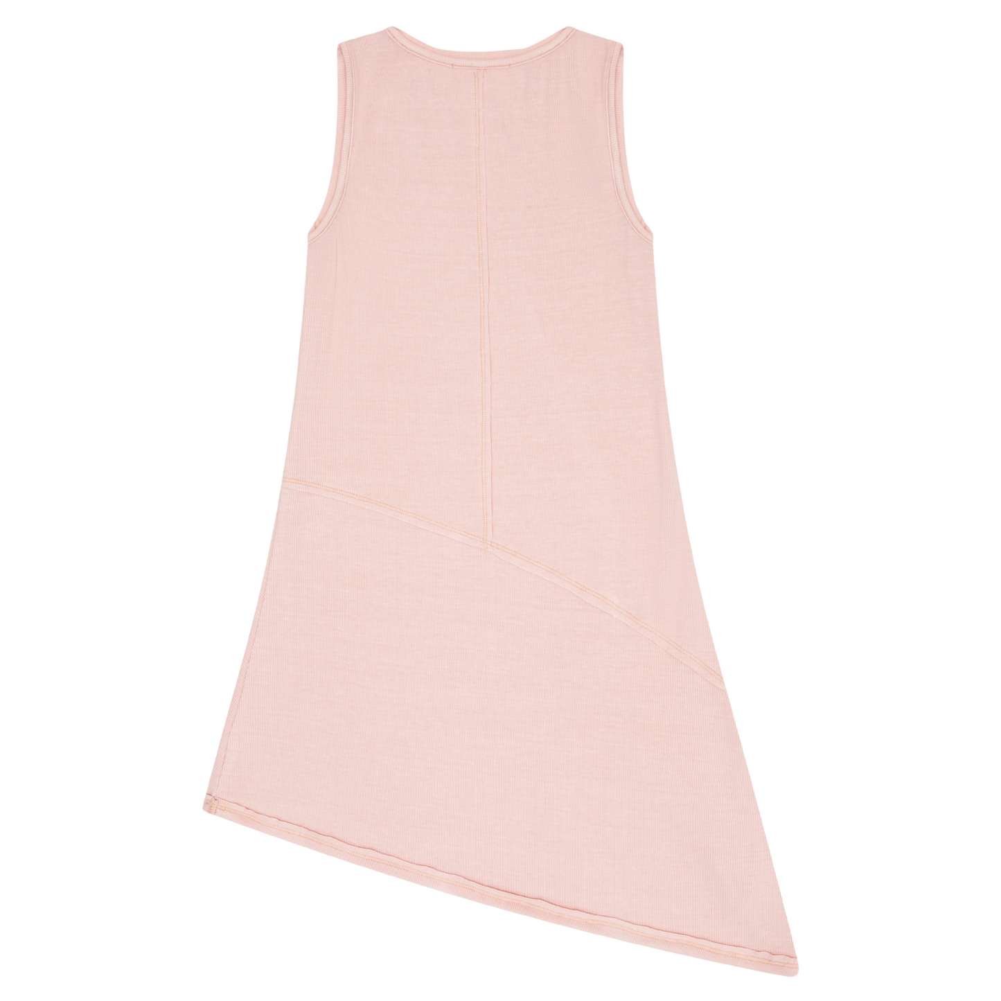 Rib Asymmetrical Seam Dress
