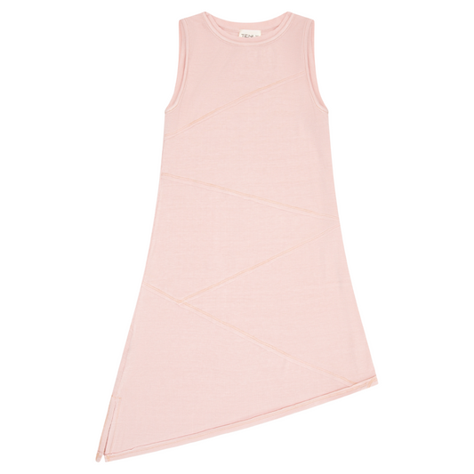 Rib Asymmetrical Seam Dress