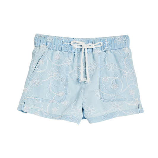 Embossed Floral Lounge Short